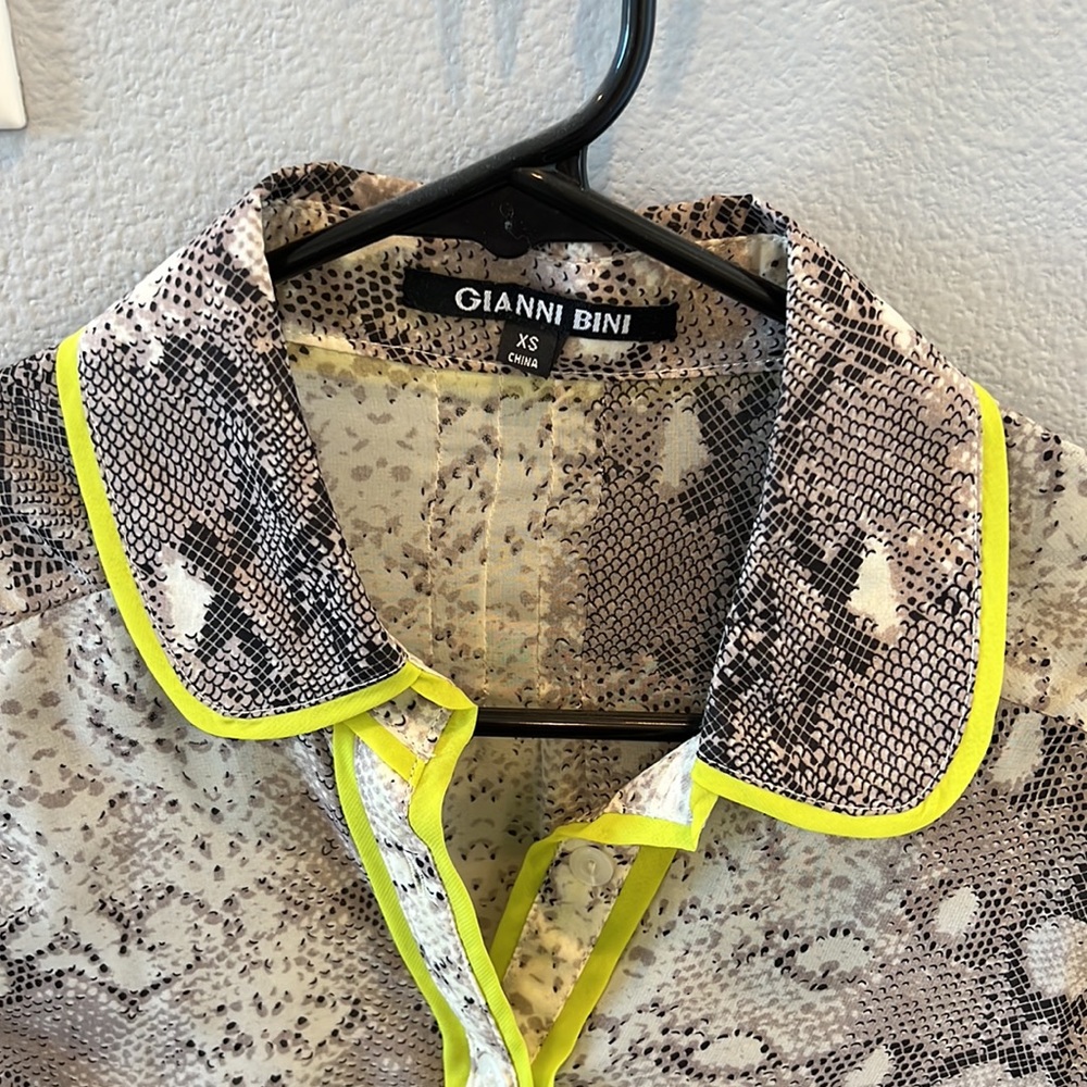 Snake Print Button Down Top - image 2